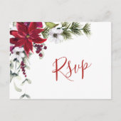 Elegant Red Poinsettia Wedding Watercolor UAWG Postkarte (Vorderseite)