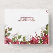 Elegant Red Poinsettia Weihnachts Reheasal Abendes All In One Einladung (Rückseite)