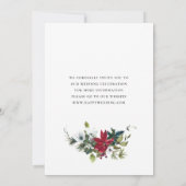 Elegant Red Poinsettia WeihnachtsWedding Save The Date (Rückseite)