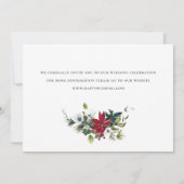 Elegant Red Poinsettia WeihnachtsWedding Save The Date (Rückseite)