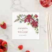 Elegant Red Poinsettia WeihnachtsWedding Serviette (Beispiel)