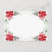 Elegant Red Poinsettia Winter Greenerity Wedding RSVP Karte (Rückseite)