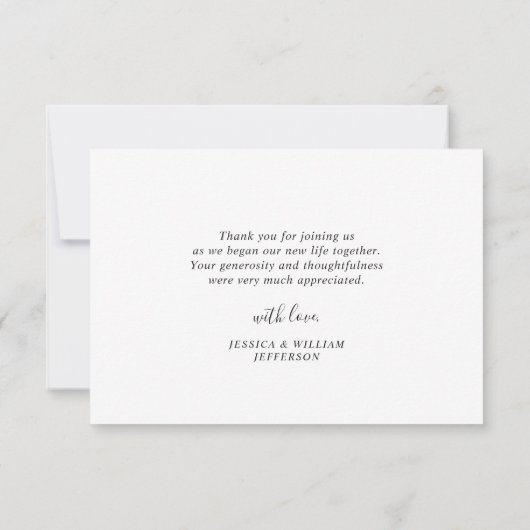 Elegant Red Poinsettia Winter Greenery Watercolor Dankeskarte (Rückseite)