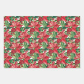 Elegant Red Poinsettias Christmas Geschenkpapier Set (Vorderseite 2)
