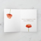 Elegant Red Poppy Blume Bridal Wedding Vielen Dank Dankeskarte (Innenseite)
