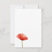 Elegant Red Poppy Blume Wedding RSVP (Rückseite)