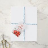 Elegant Red Poppy Greenery 50 Geburtstag Geschenkanhänger (Mit Garn)