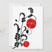Elegant Red Poppy Wedding Einladung (Rückseite)