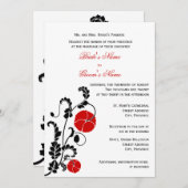 Elegant Red Poppy Wedding Einladung (Vorne/Hinten)