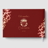 Elegant Red Quinceañera Celebration Spanisch Gästebuch (Rückseite)