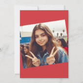 Elegant Red Quinceañera Einladung (Rückseite)