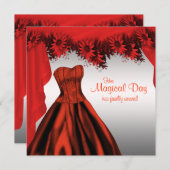 Elegant Red Quinceanera Einladungen (Vorne/Hinten)