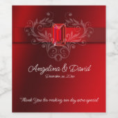 Elegant Red Ribbon, Ruby Weinetikett (Einzelnes Label)