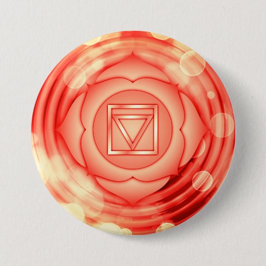 Elegant Red Root Chakra Zen Yoga Spiritual Button (Vorderseite)