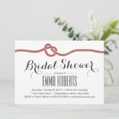 Elegant Red Rope Knot Brautparty Einladung (Stehend Vorderseite)