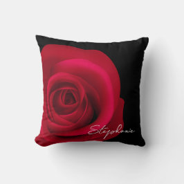 Elegant Red Rose | Custom Name Gift Kissen