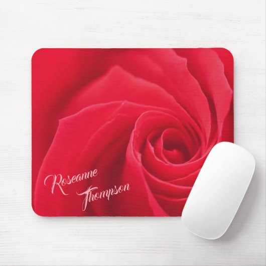Elegant Red Rose Personalized Mousepad (Mit Mouse)