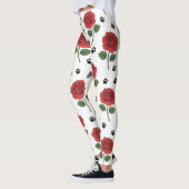 Elegant Red Rose & Playful Paw Print Leggings (Links)