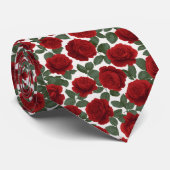 Elegant Red Rose Seamless Floral Pattern Krawatte (Gerollt)