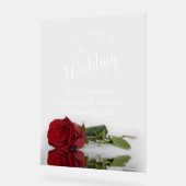Elegant Red Rose White Text Wedding Welcome Acrylschild (Winkel)