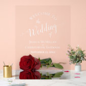 Elegant Red Rose White Text Wedding Welcome Acrylschild (Hochzeit)