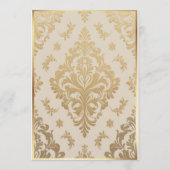 Elegant Red Roses and Gold Frame Cream Wedding Programm (Rückseite)