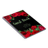 Elegant Red Roses Flowers Birthday Guest Book Notizblock (Rechte Seite)