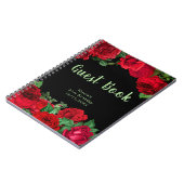 Elegant Red Roses Flowers Birthday Guest Book Notizblock (Linke Seite)