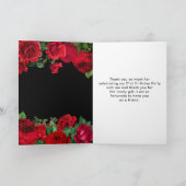 Elegant Red Roses Flowers Birthday Party Dankeskarte (Innenseite)