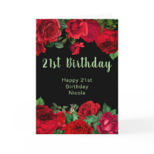 Elegant Red Roses Flowers Birthday Party