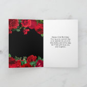 Elegant Red Roses Flowers Birthday Party Karte (Innenseite)