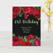 Elegant Red Roses Flowers Birthday Party Karte (Gelbe Blume)