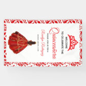 Elegant Red Royal Quinceñera Banner (Horizontal)