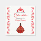 Elegant Red Royal Quinceñera Serviette (Vorderseite)