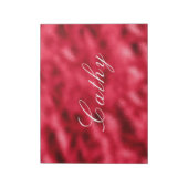 Elegant Red Satin Metallic Name Chic Hübsch Notizblock (Rotiert)