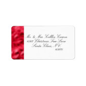 Elegant Red Satin Metallic Script Name Address Adressaufkleber (Vorne)