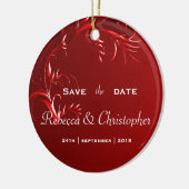 Elegant Red Save the Date Keramik Ornament (Links)
