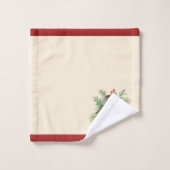 Elegant Red Scottish Kariert Vintag Bullfinch Badhandtuch Set (Waschlappen)