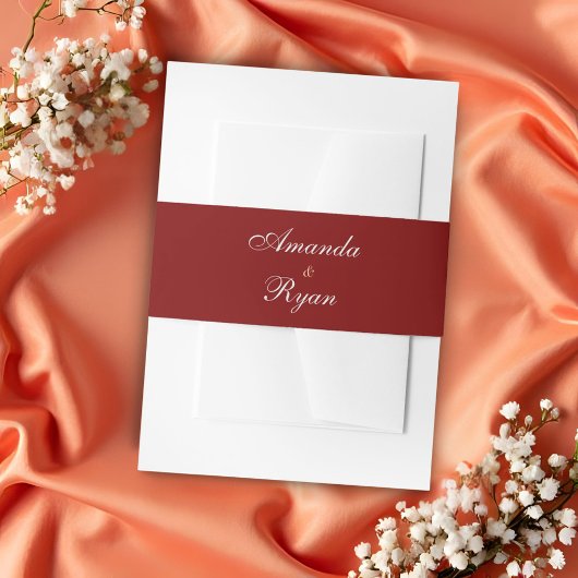 Elegant Red Script Wedding Einladungsbanderole