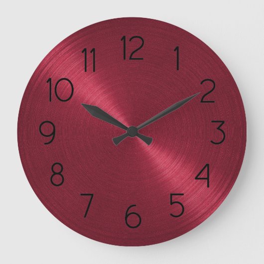 Elegant Red Sheen Große Wanduhr (Vorderseite)