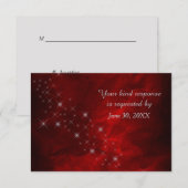 Elegant Red Silver Star Wedding RSVP Karte (Vorne/Hinten)