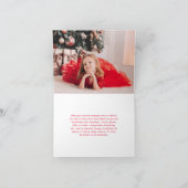 Elegant Red Simple Foto Frohe Weihnachten (Innenseite)