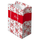 Elegant Red Snowflake Mittlere Geschenktüte (Vorderseite Schrägansicht)