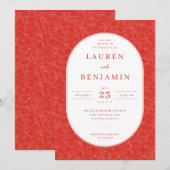 Elegant Red Swirls Einladung (Vorne/Hinten)