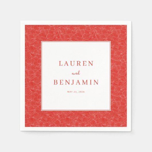 Elegant Red Swirls Serviette (Vorderseite)