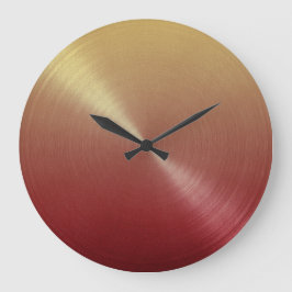 Elegant Red to Gold Ombre Gradient Große Wanduhr