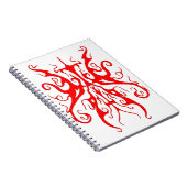 Elegant Red Tribal Mask Abstract Design Notizblock (Rechte Seite)
