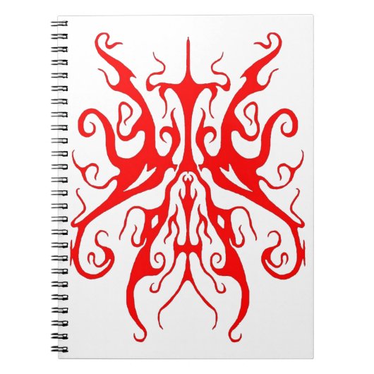 Elegant Red Tribal Mask Abstract Design Notizblock (Vorderseite)
