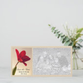 Elegant Red Tulip Wedding Save the Date (Stehend Vorderseite)