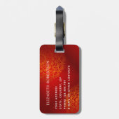Elegant Red und Orange Mandala Mit Monogramm Gepäckanhänger (Rückseite vertikal)